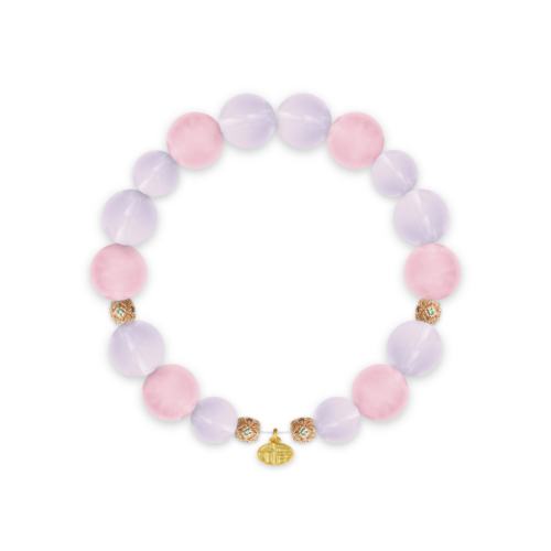 Star Rose Quartz & Gold Fortune Bracelet – 875A14